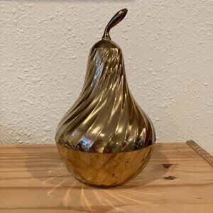 Vintage Brass Pear Dish 8.5"